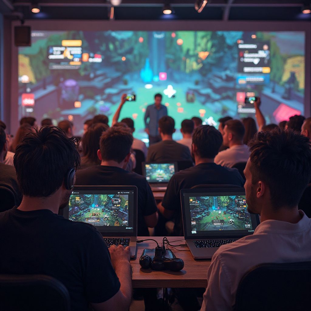 Successful indie game developers celebration