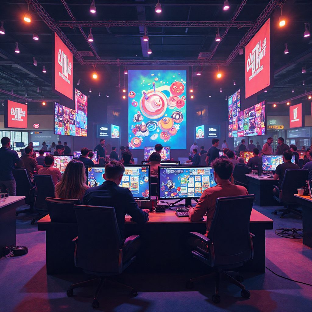 Indie game showcase booth