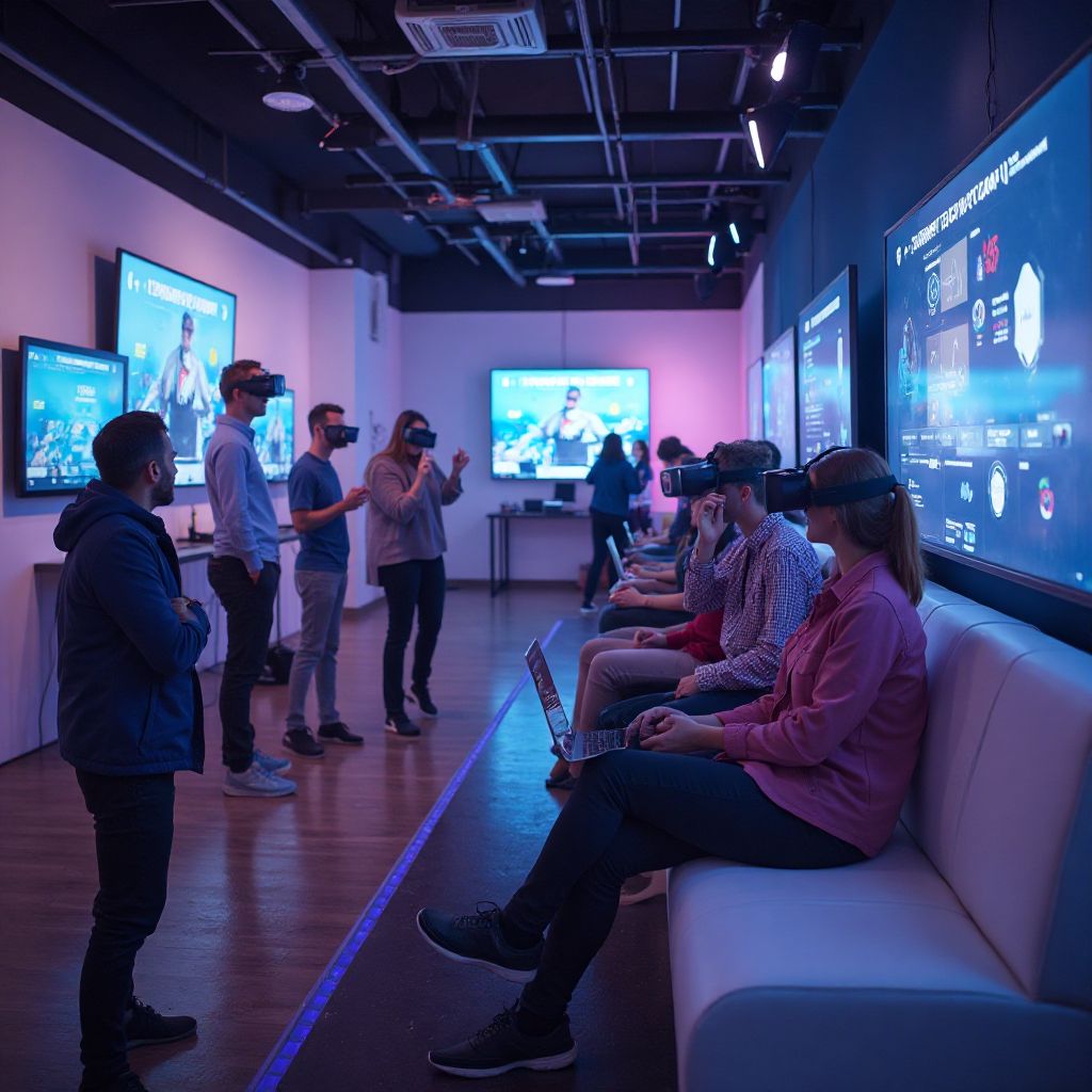 Virtual reality gaming experience area